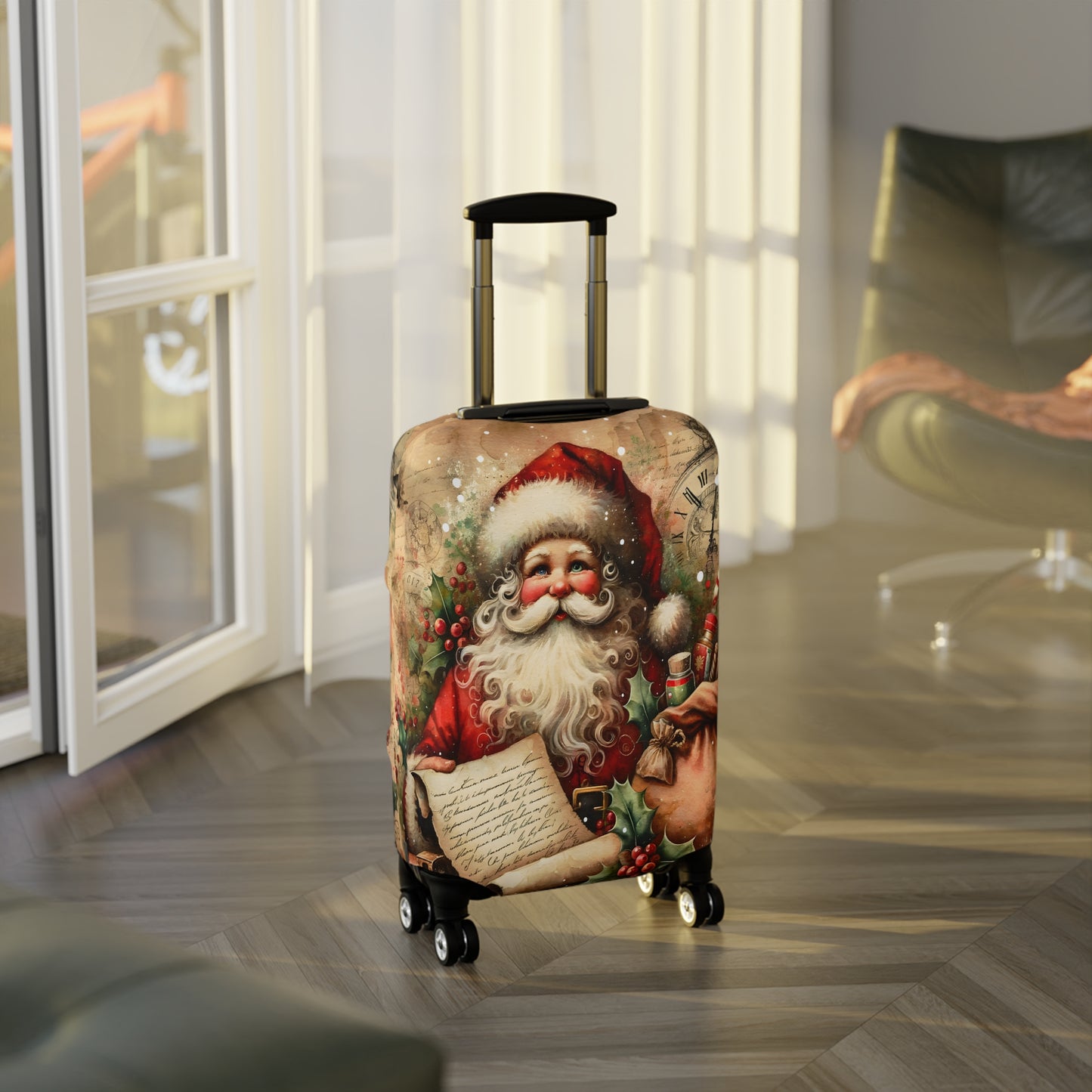 Luggage Cover, Christmas, Vintage Santa, awd-1480