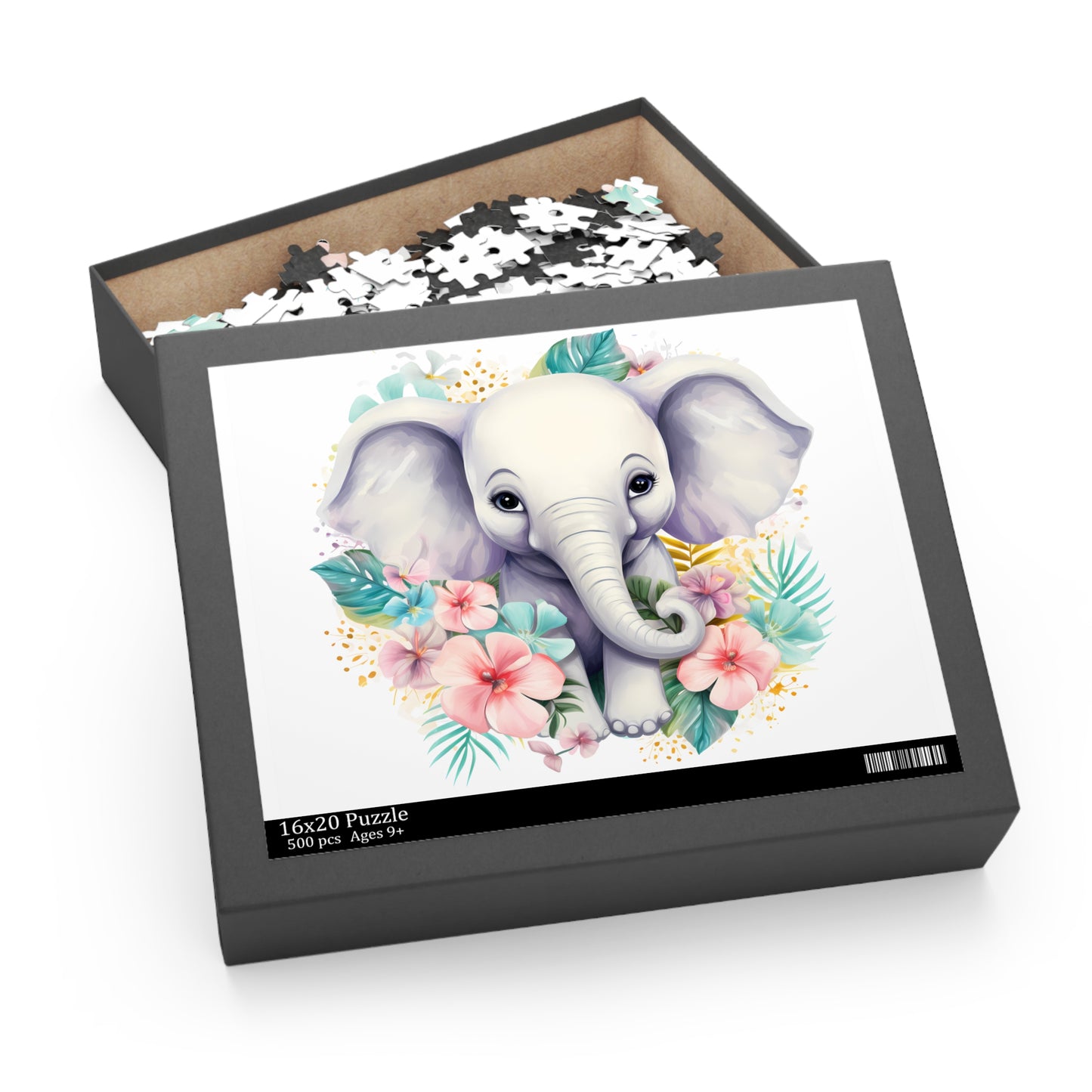 Personalised/Non-Personalised Puzzle, Elephant (120, 252, 500-Piece)