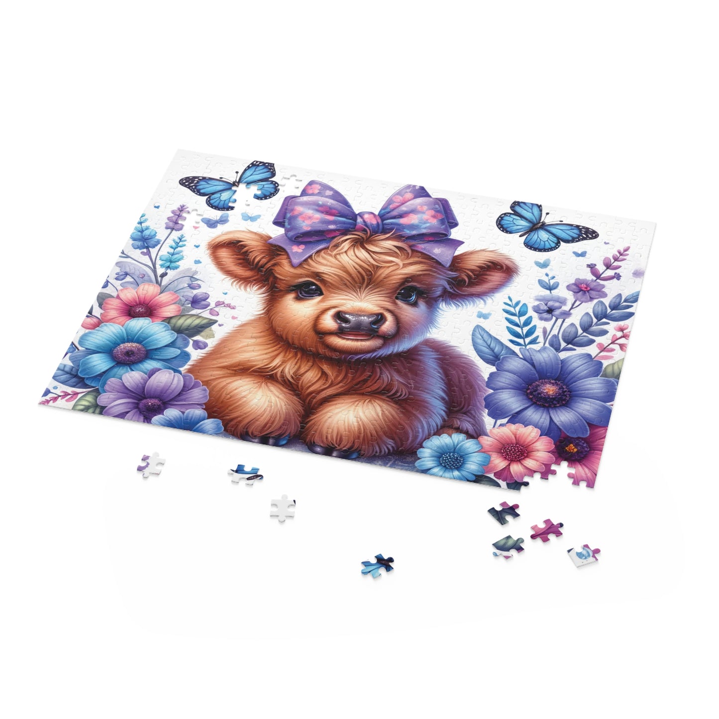 Personalised/Non-Personalised Puzzle, Highland Cow (120, 252, 500-Piece)