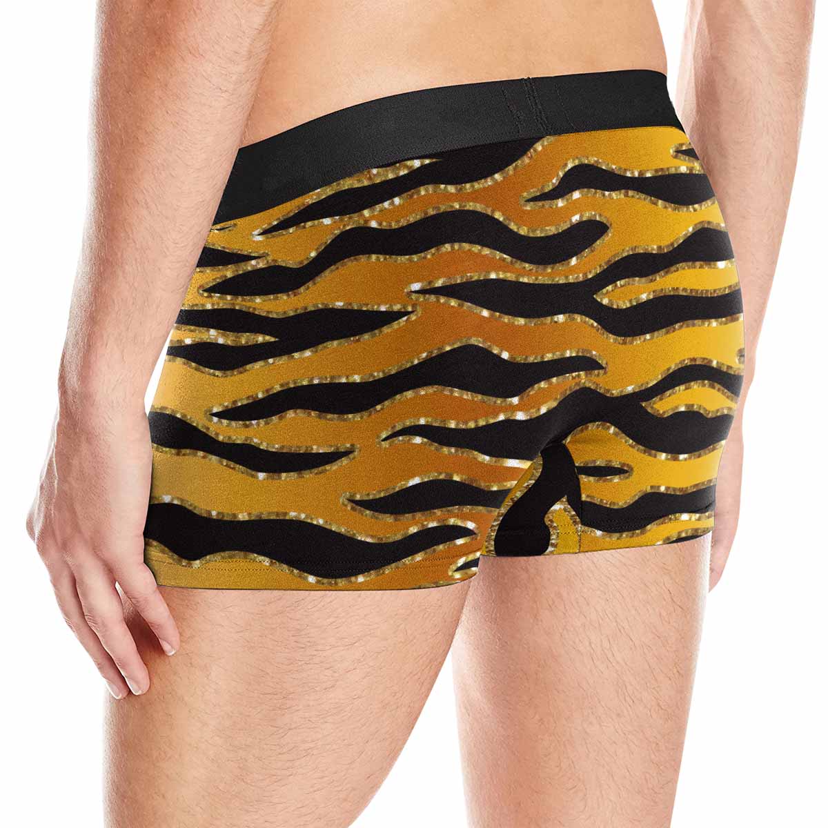 Glitter Look Gold Animal Print AUS Men's Boxer Briefs (Made In AUS)