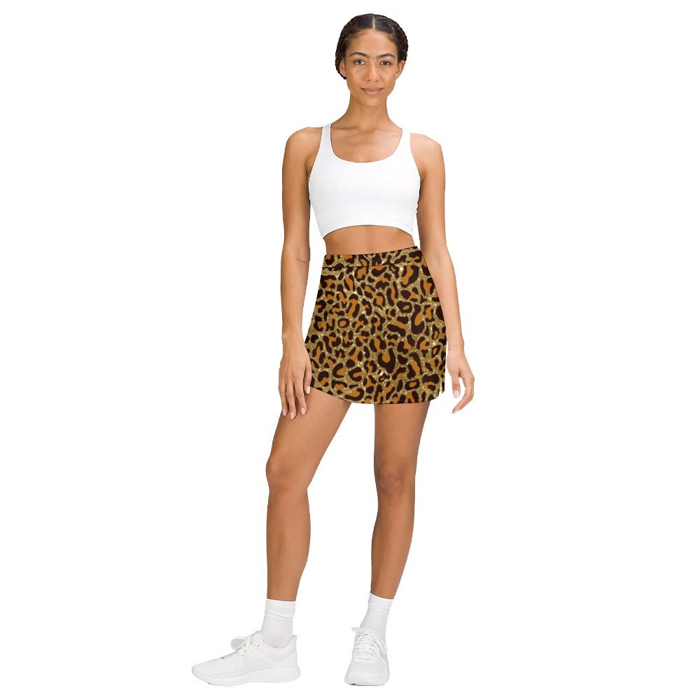 Animal Print A-Line Skirt with Pocket Light proof trouser skirt