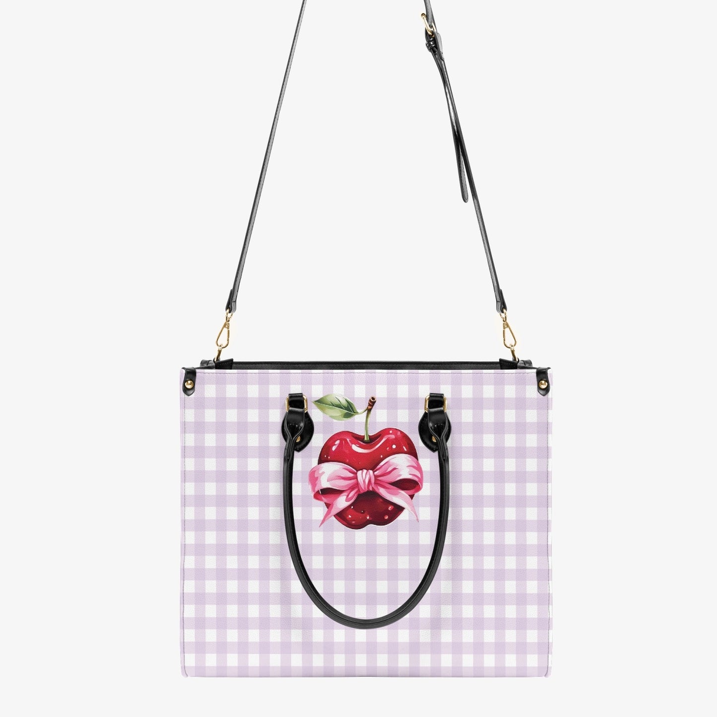 Women's Tote Bag - Rockabilly - Apple Plaid Lilac