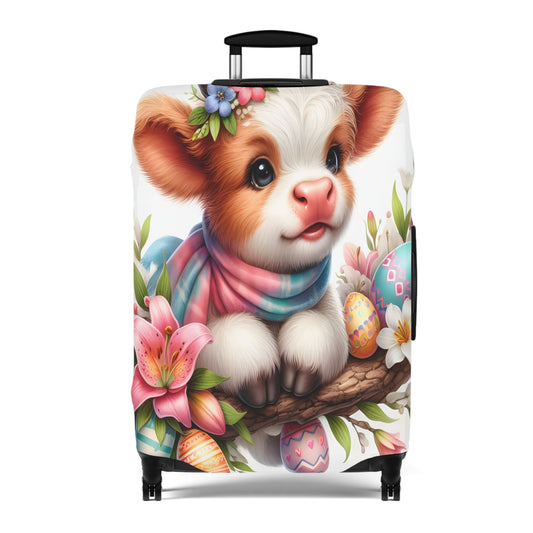 Luggage Cover, Easter, Highland Cow, awd-1632