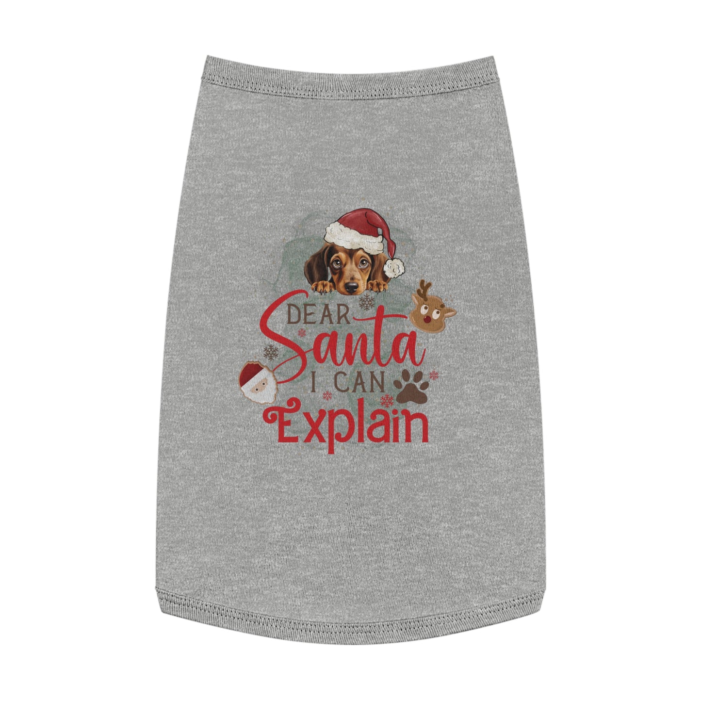 Pet Tank Top, Santa I Can Explain, Christmas Pet Tank Top