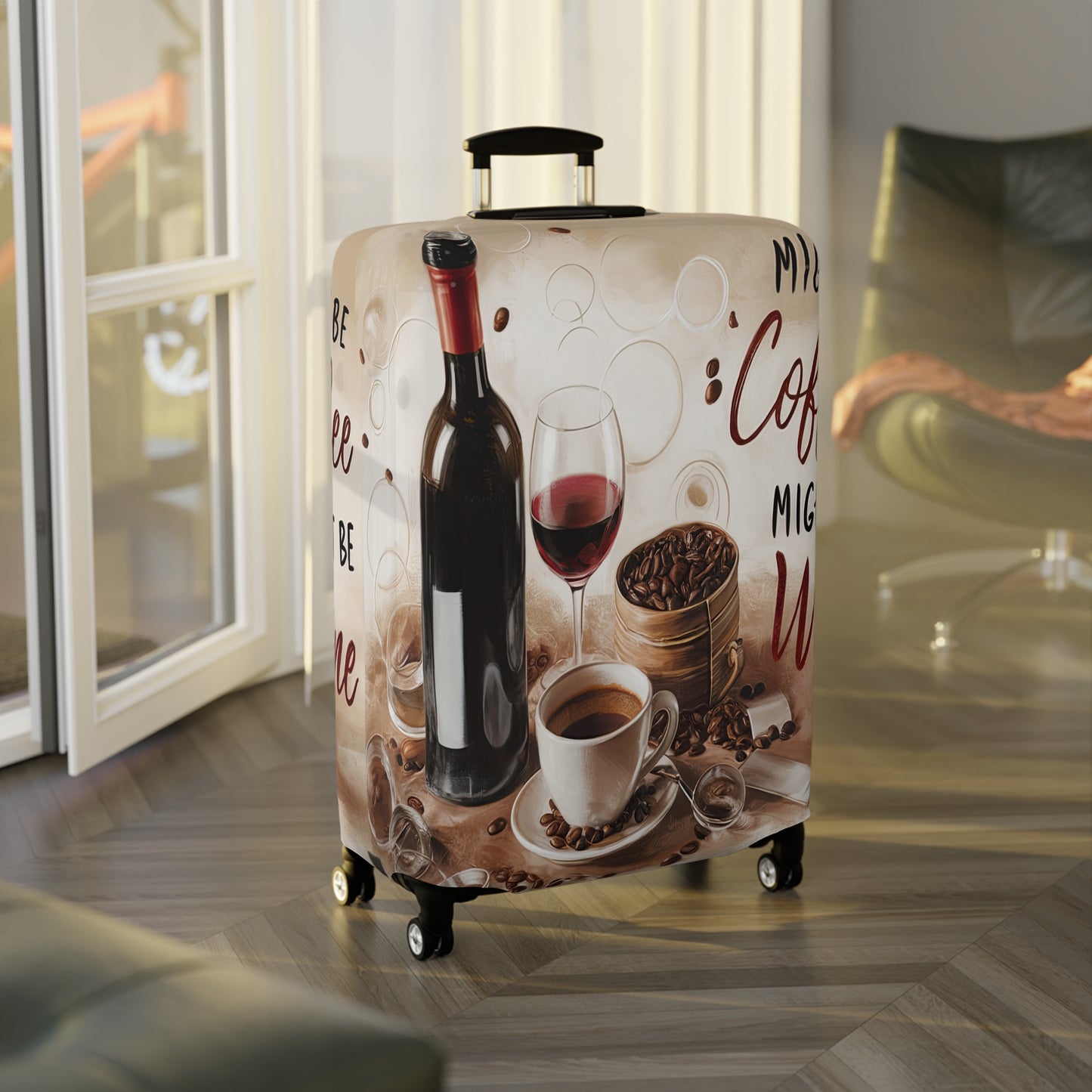 Luggage Cover, Might be Coffee might be Wine, awd-1707