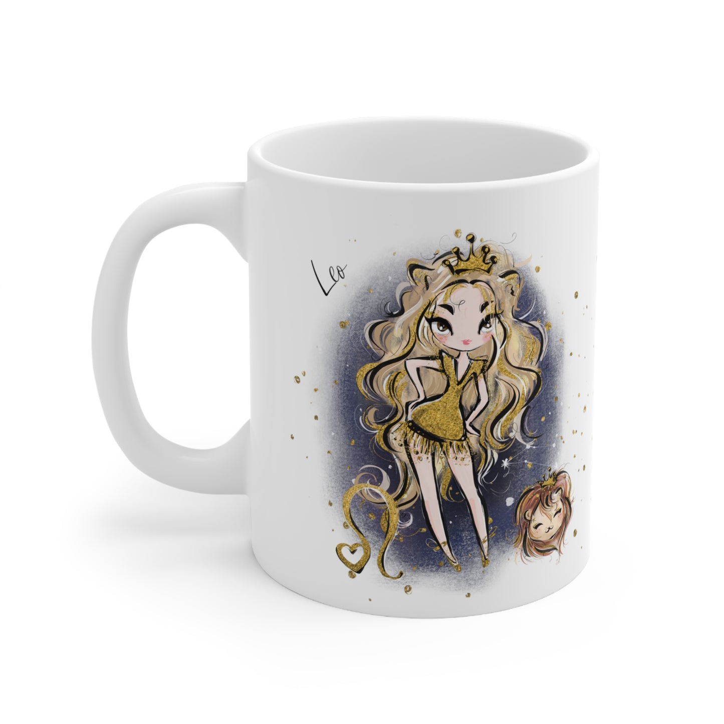 Personalised/Non Personalised Zodiac Sign, Leo, Ceramic Mug 11oz