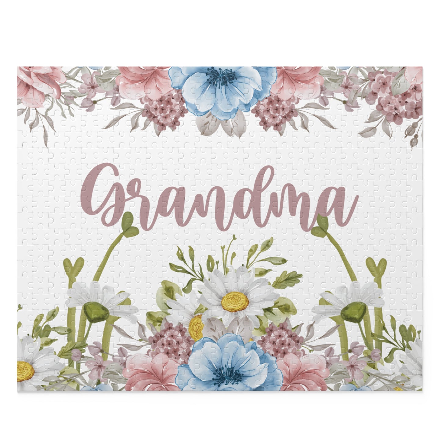 Personalised/Non-Personalised Puzzle, Floral, Grandma (120, 252, 500-Piece)