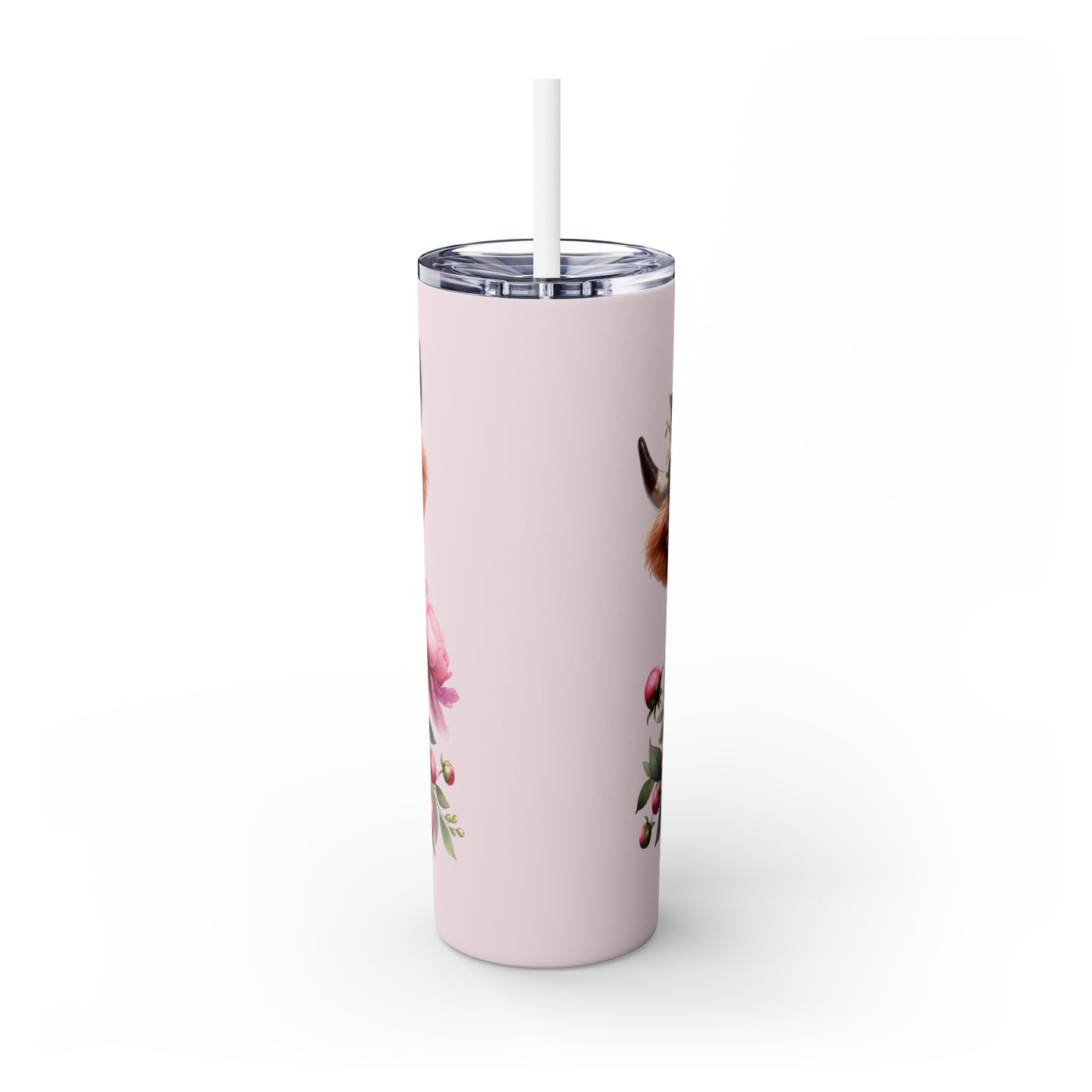 Skinny Tumbler with Straw, 20oz, Baby Highland Cow