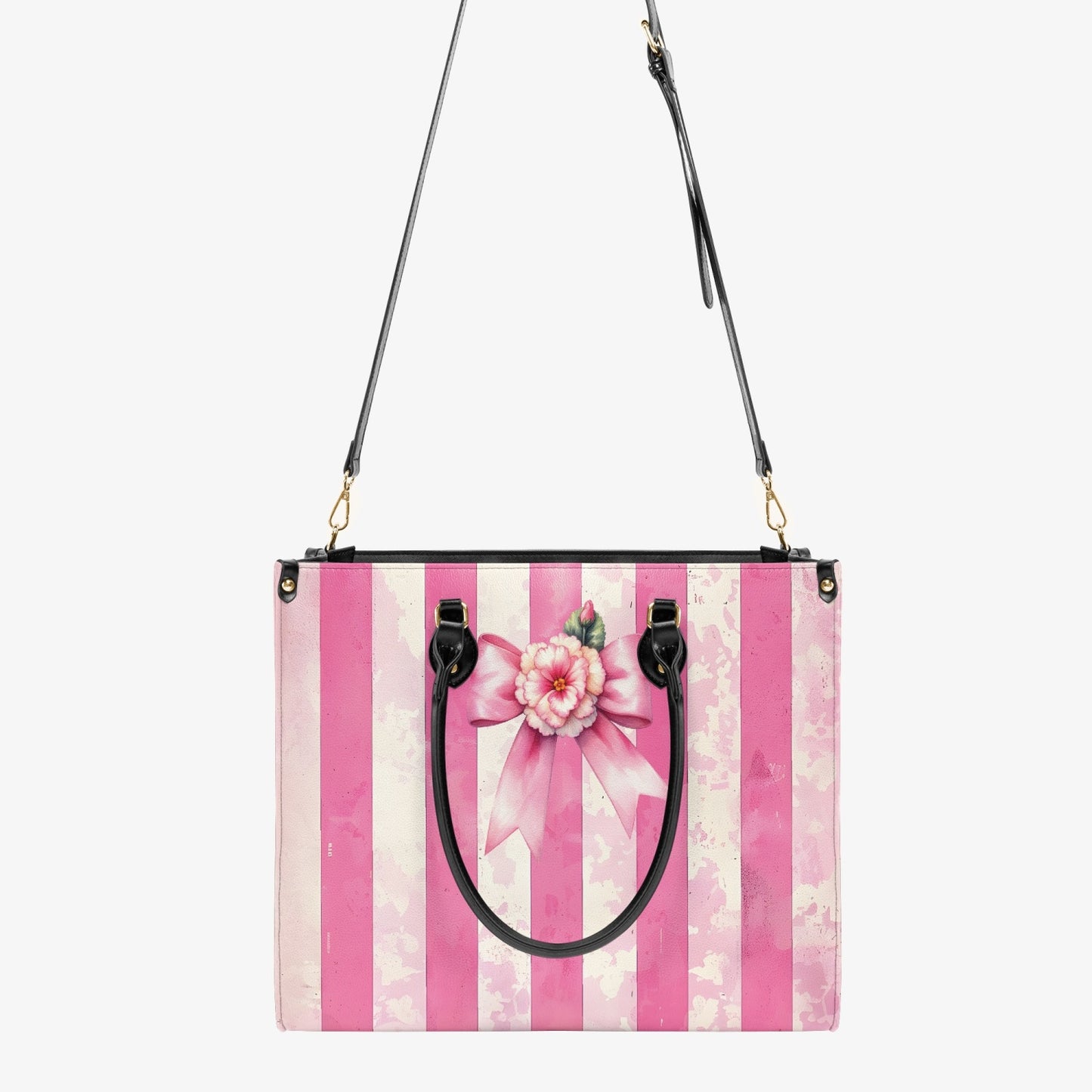 Women's Tote Bag - Rockabilly - Pink Candy Stripe