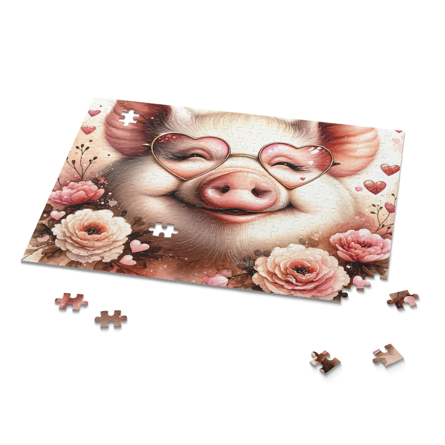 Puzzle, Pig, Rose Coloured Glasses  (120, 252, 500-Piece) awd-626