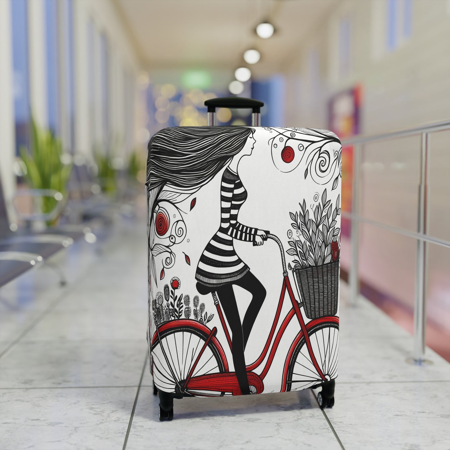 Luggage Cover, Girl on Bike, awd-3022