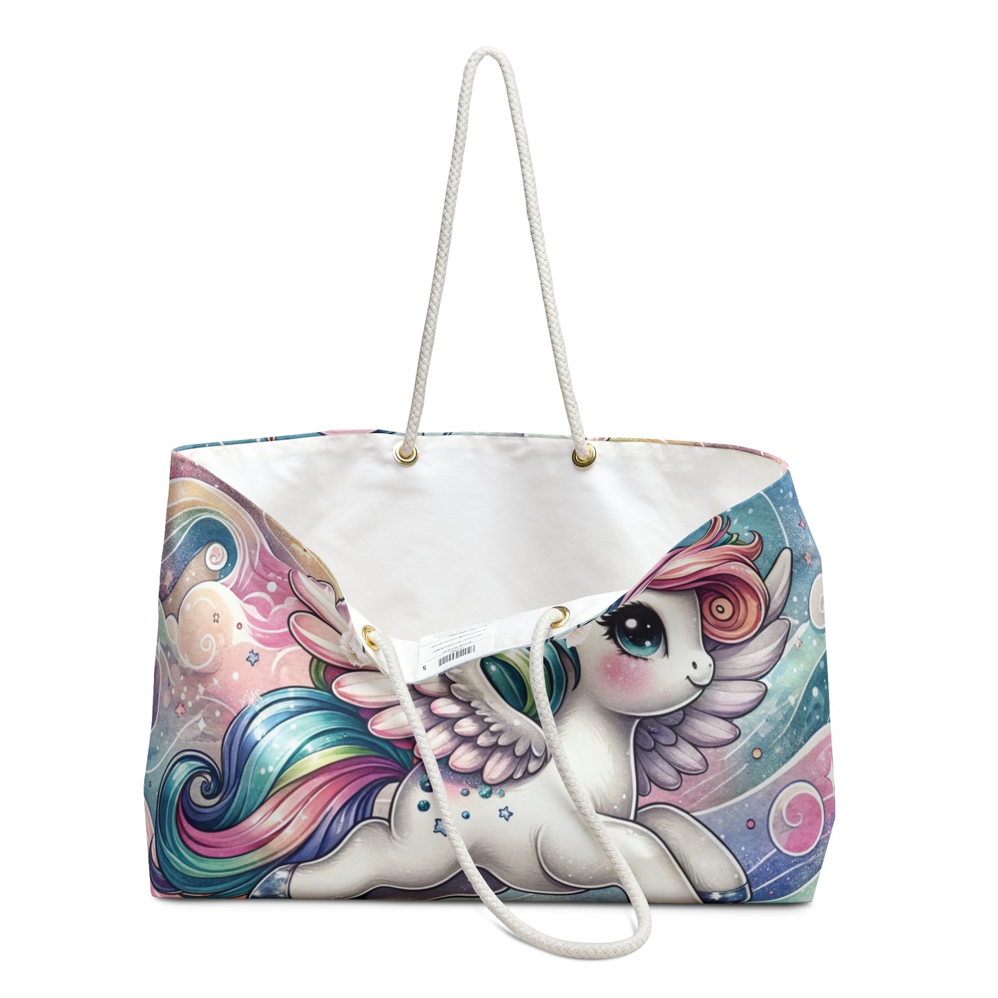 Personalised/Non-Personalised Weekender Bag, Unicorn, Large Weekender Bag, Beach Bag, Book Bag