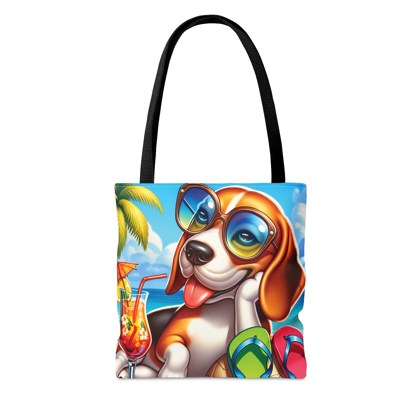 Tote Bag, Dog on Beach, Beagle, Tote bag, awd-1107