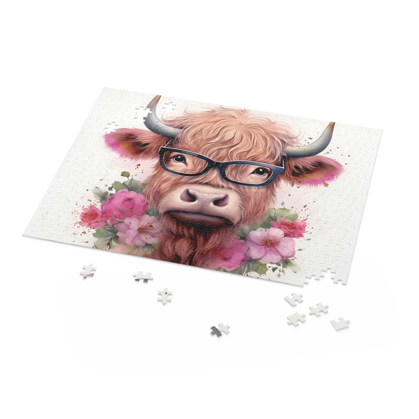 Personalised/Non-Personalised Puzzle, Highland Cow (120, 252, 500-Piece)