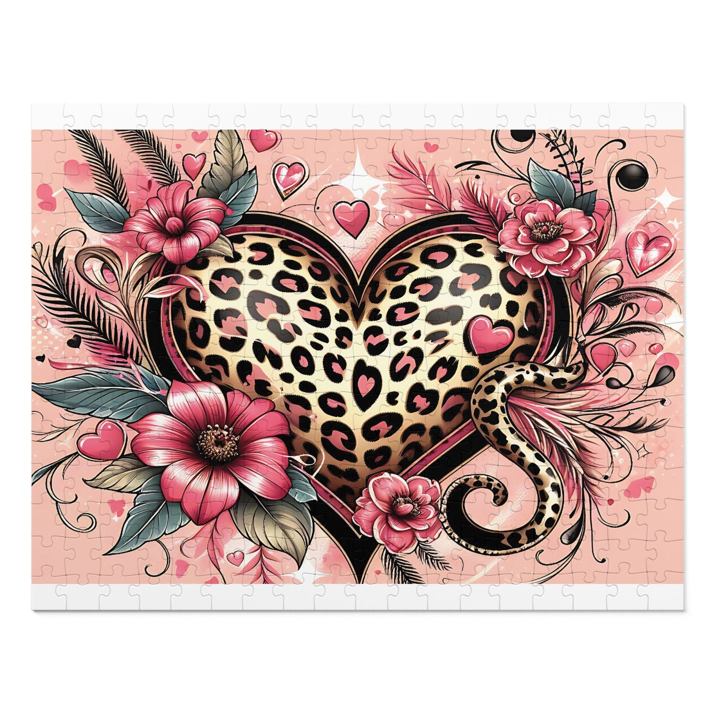 Jigsaw Puzzle, Floral, Heart, Personalised/Non-Personalised (30, 110, 252, 500,1000-Piece)