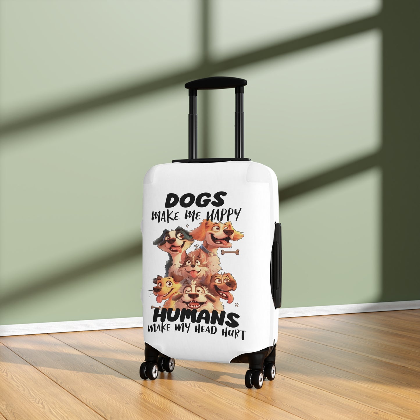 Luggage Cover, Dog, Dogs make me happy, awd-4006