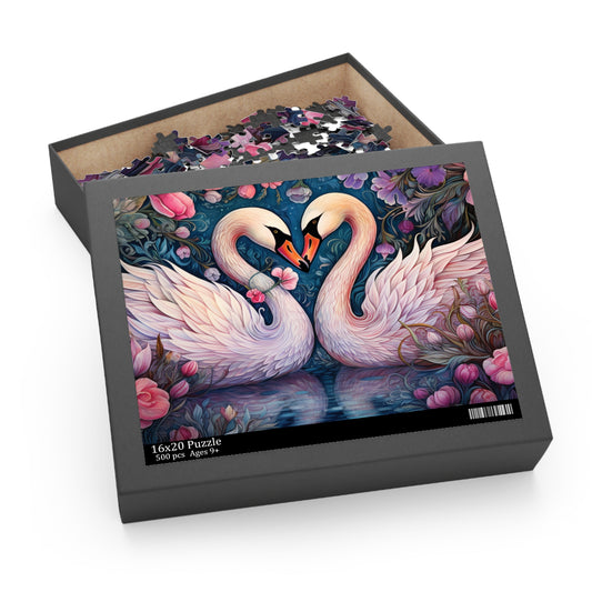 Personalised/Non-Personalised Puzzle, Swan (120, 252, 500-Piece)