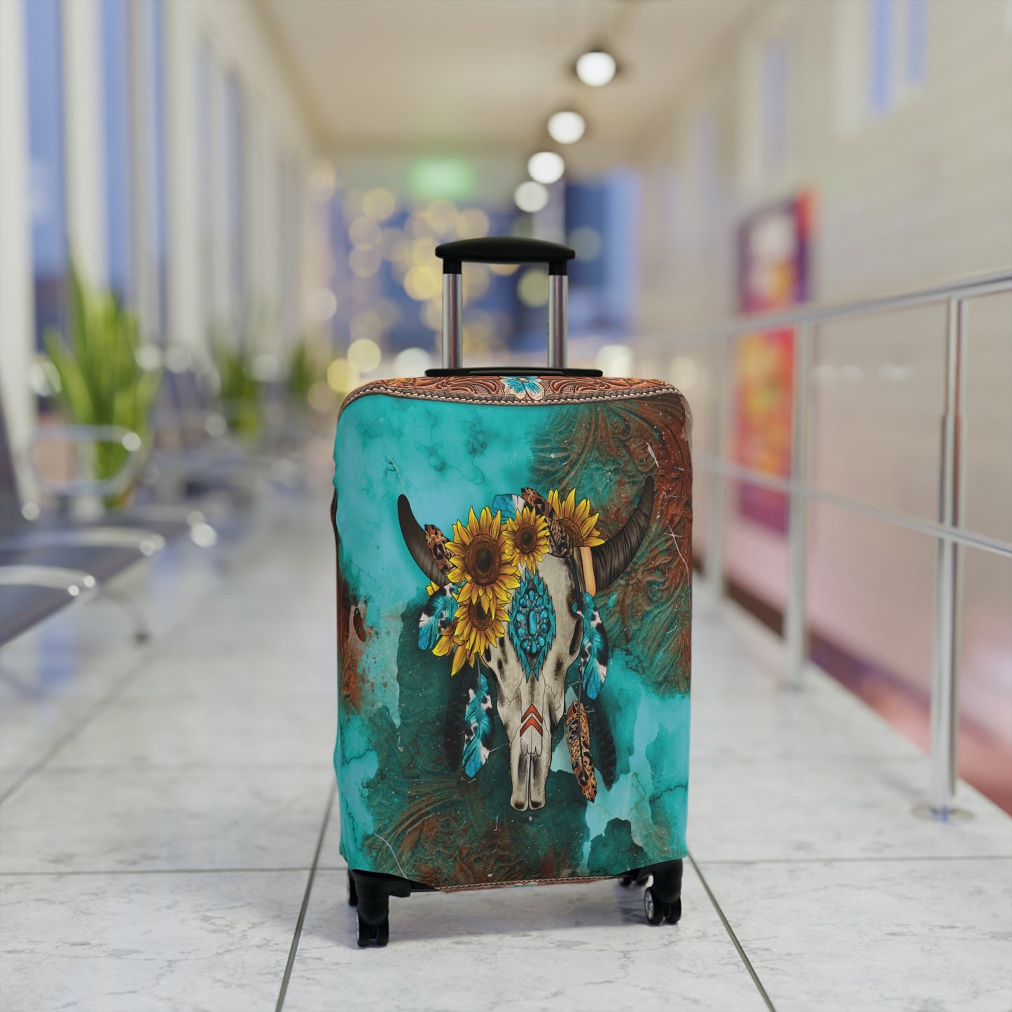 Luggage Cover, Country and Western, skull, awd-032