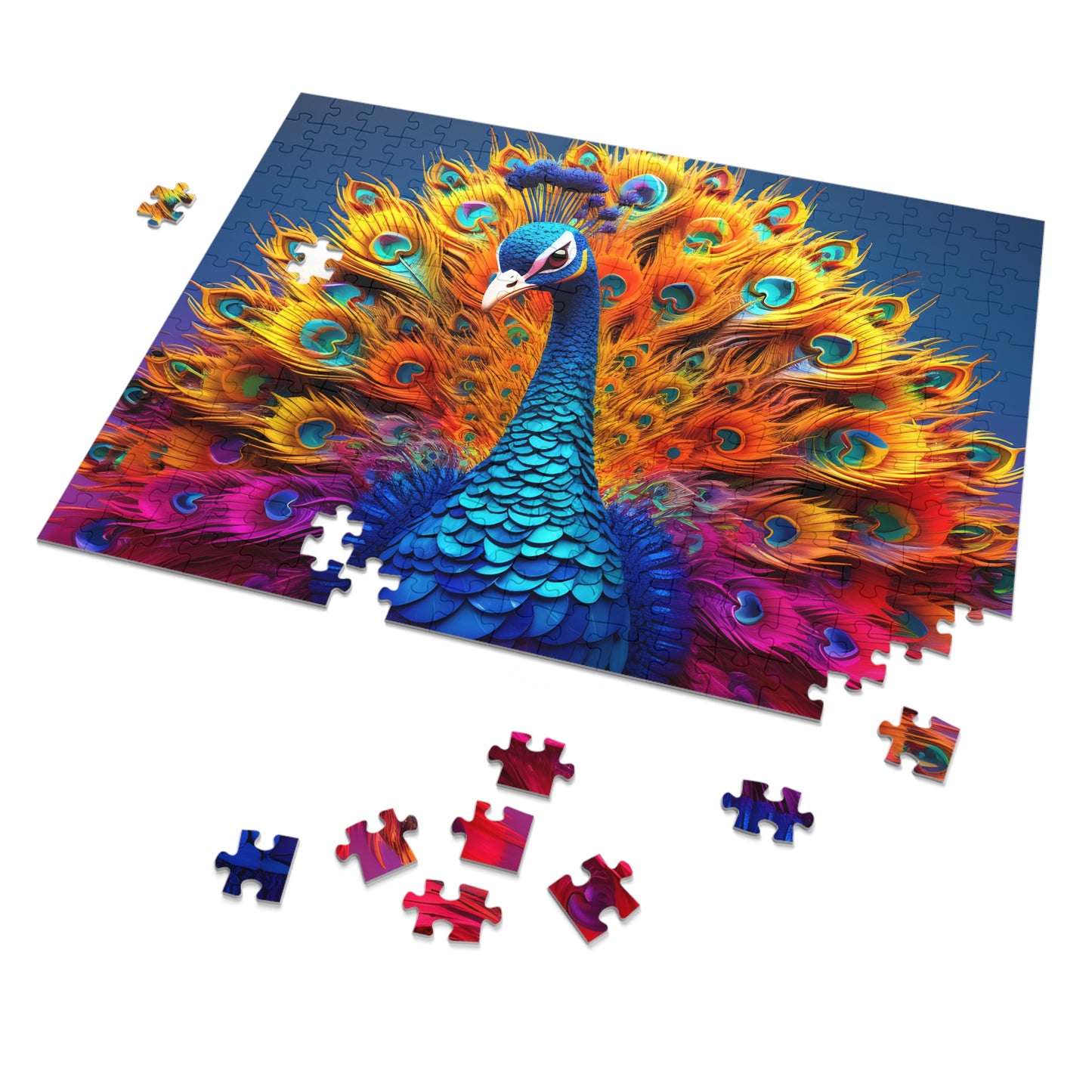 Jigsaw Puzzle, Peacock, Personalised/Non-Personalised (30, 110, 252, 500,1000-Piece)