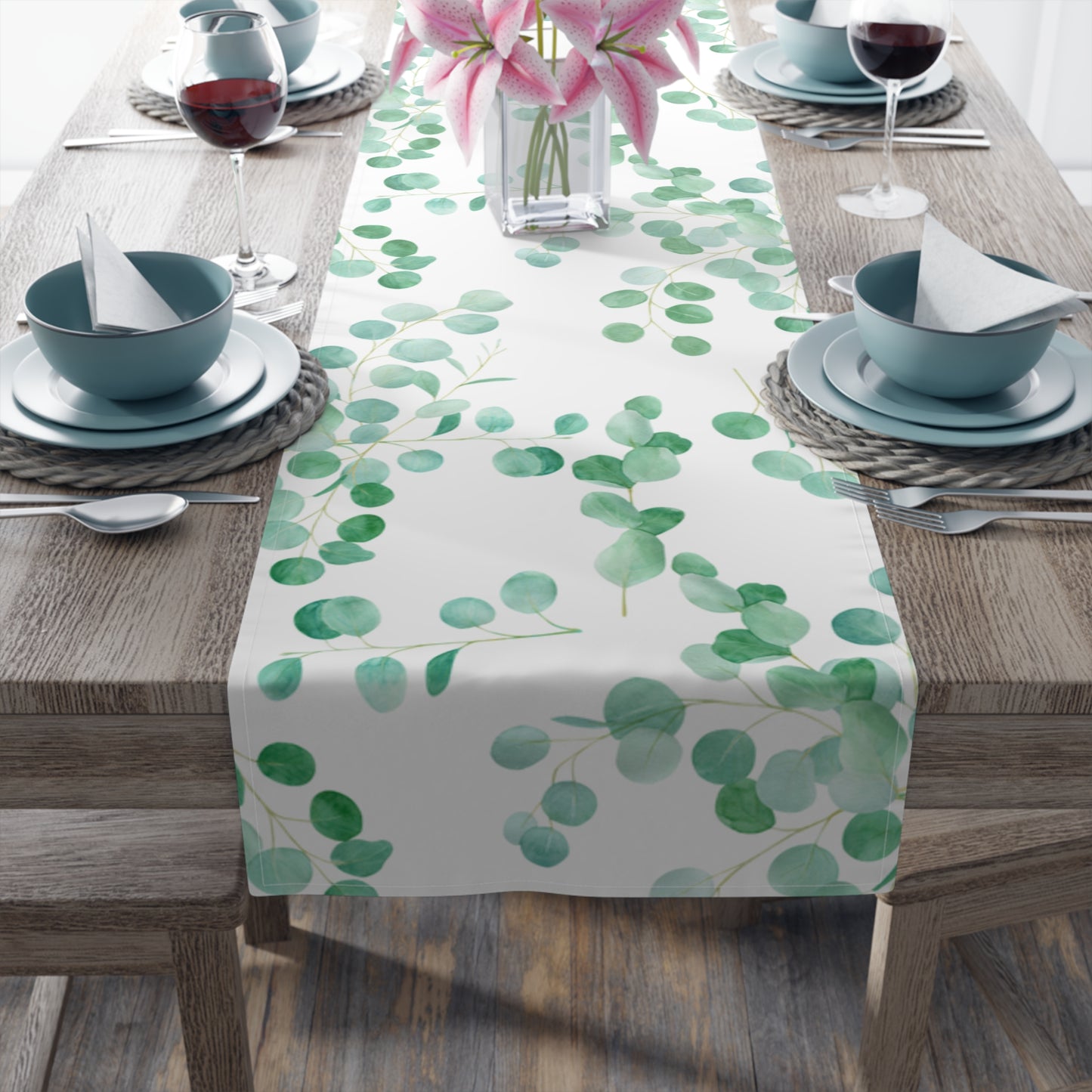 Australian Eucalyptus Table Runner, Cotton Twill and Poly Available