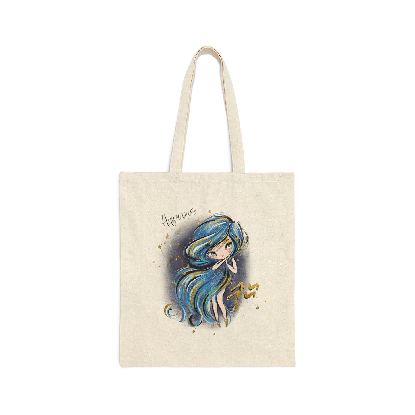 Canvas Tote Bag, Zodiac, Aquarius