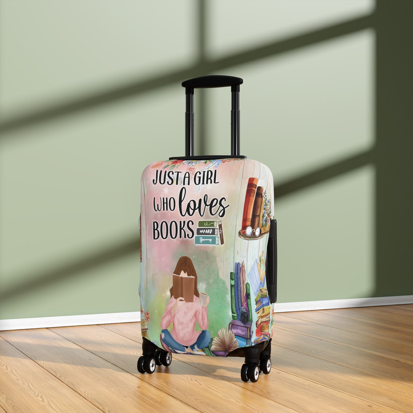 Luggage Cover, Just a Girl who Loves Books, awd-022