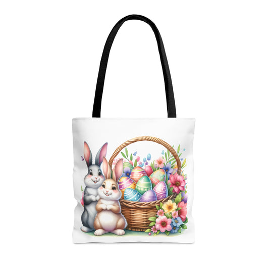 Tote Bag, Easter Rabbits with Basket, Tote bag