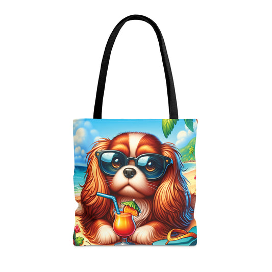 Tote Bag, Dog on Beach, Cavalier King Charles, Tote bag, awd-1204