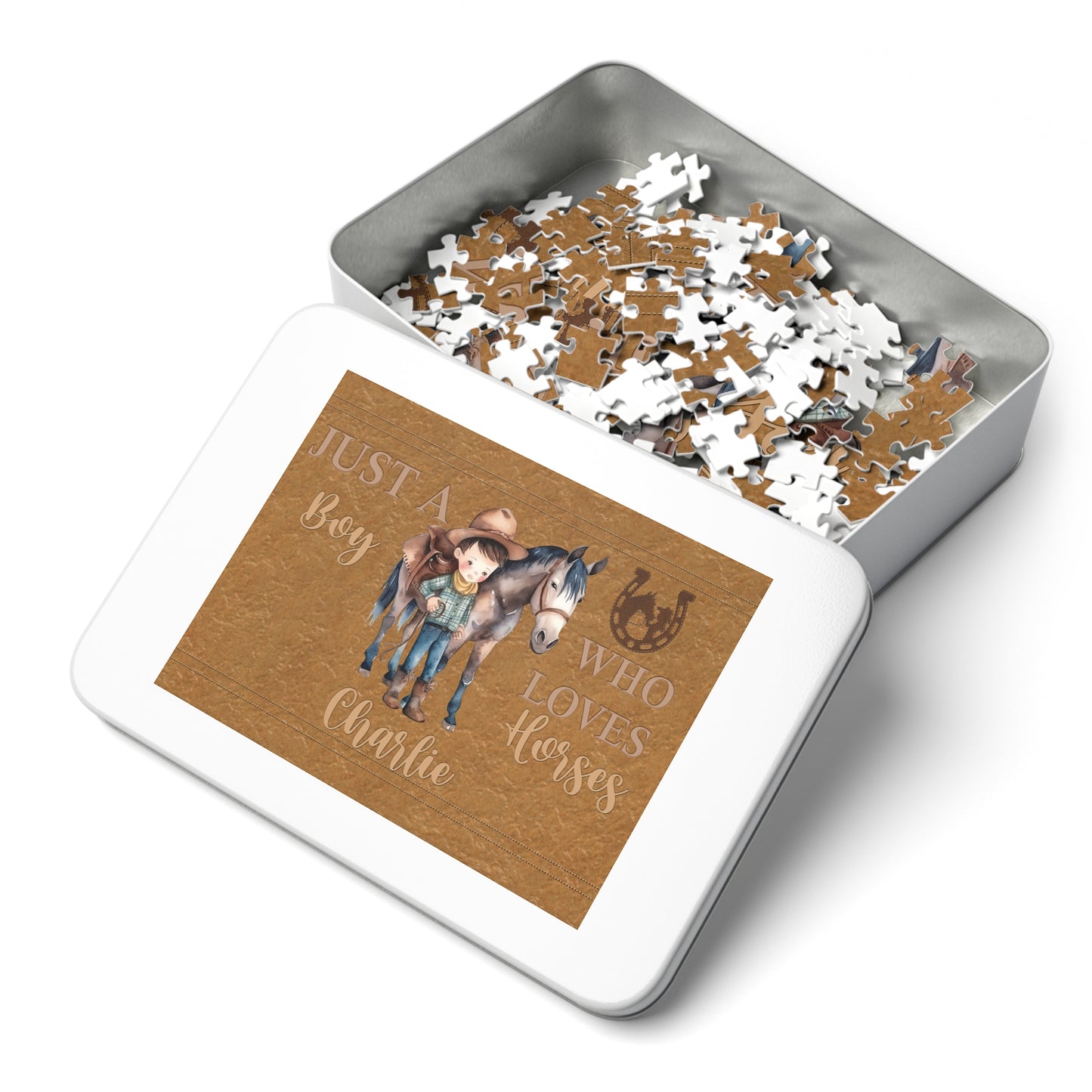 Jigsaw Puzzle, Western, Just aBoy Who Loves Horses, Personalised/Non-Personalised (30, 110, 252, 500,1000-Piece)