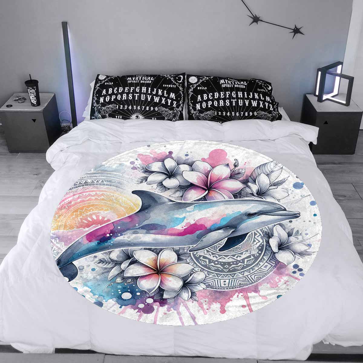 Sea_Animals_Dolphin_Awd351108  Circular Micro Fleece Blanket 60"