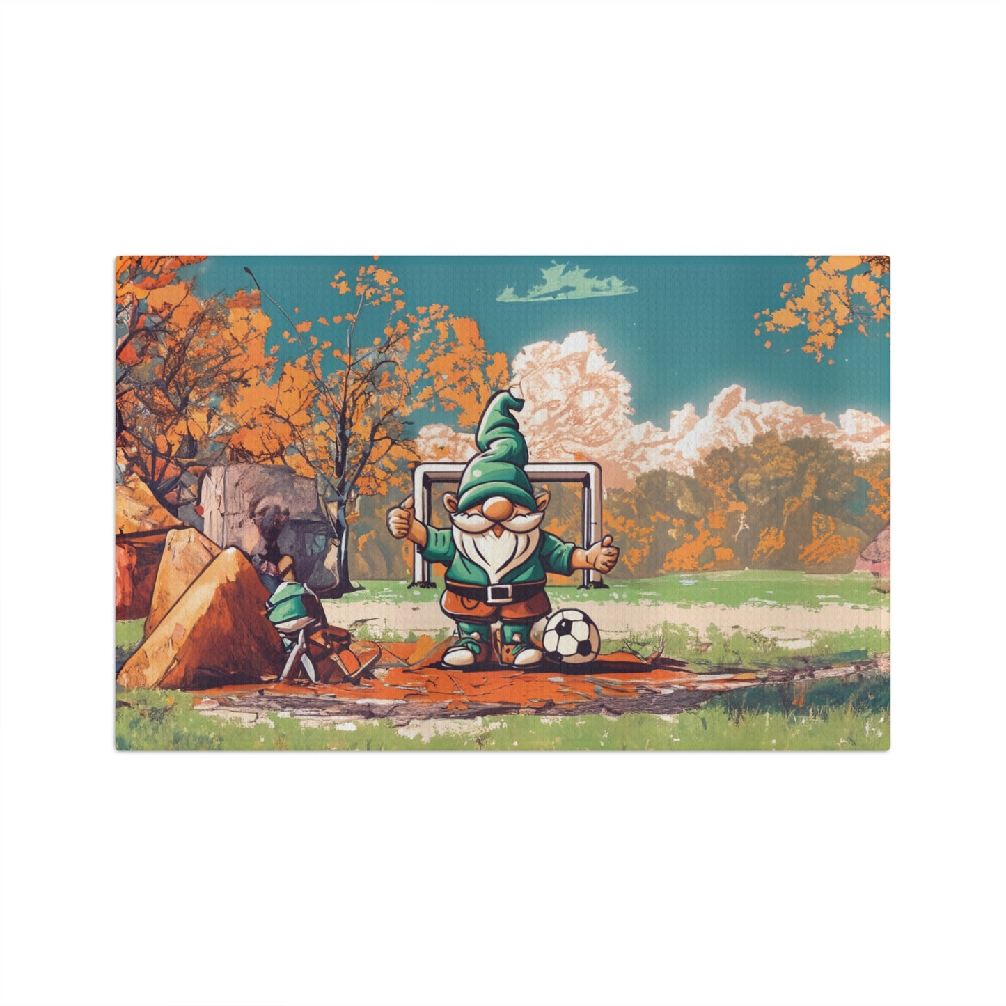 Microfiber Tea Towel Gnome Soccer