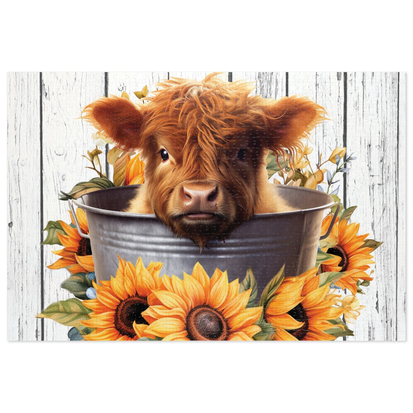 Jigsaw Puzzle, Highland Cow, Personalised/Non-Personalised (30, 110, 252, 500,1000-Piece)