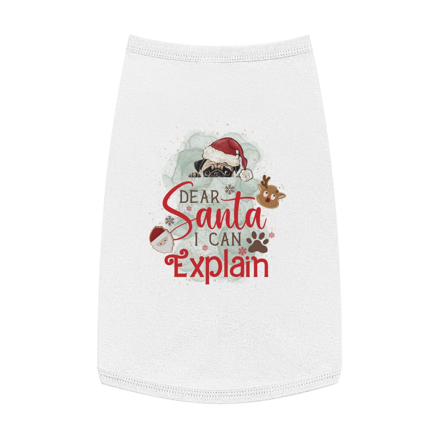 Pet Tank Top, Santa I Can Explain, Christmas Pet Tank Top