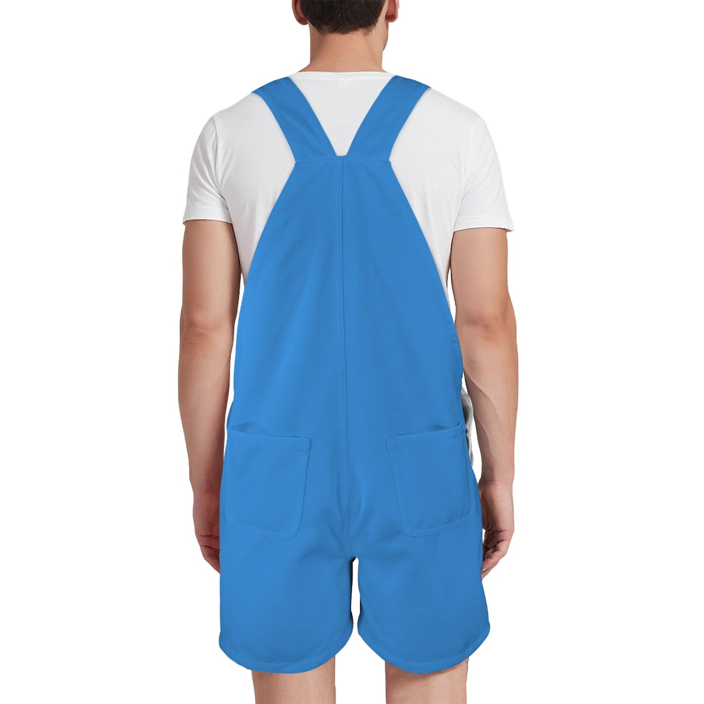 This is my 80's Costume Curious Blue Emerson Easy-Wear Jumpsuit Unisex Shorts Suspender Jumpsuit