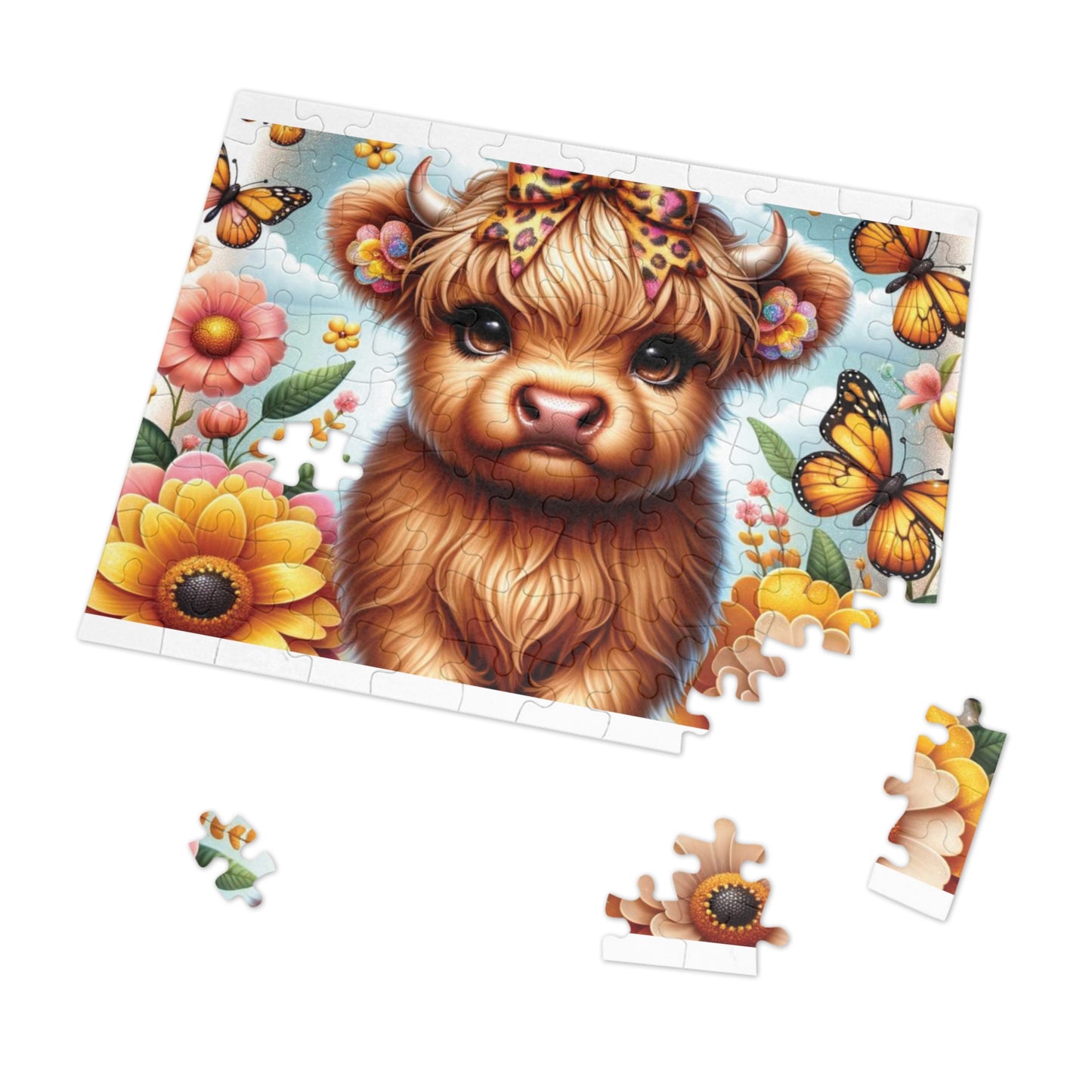 Puzzle, Highland Cow, Personalised/Non-Personalised (30, 110, 252, 500,1000-Piece) awd-658