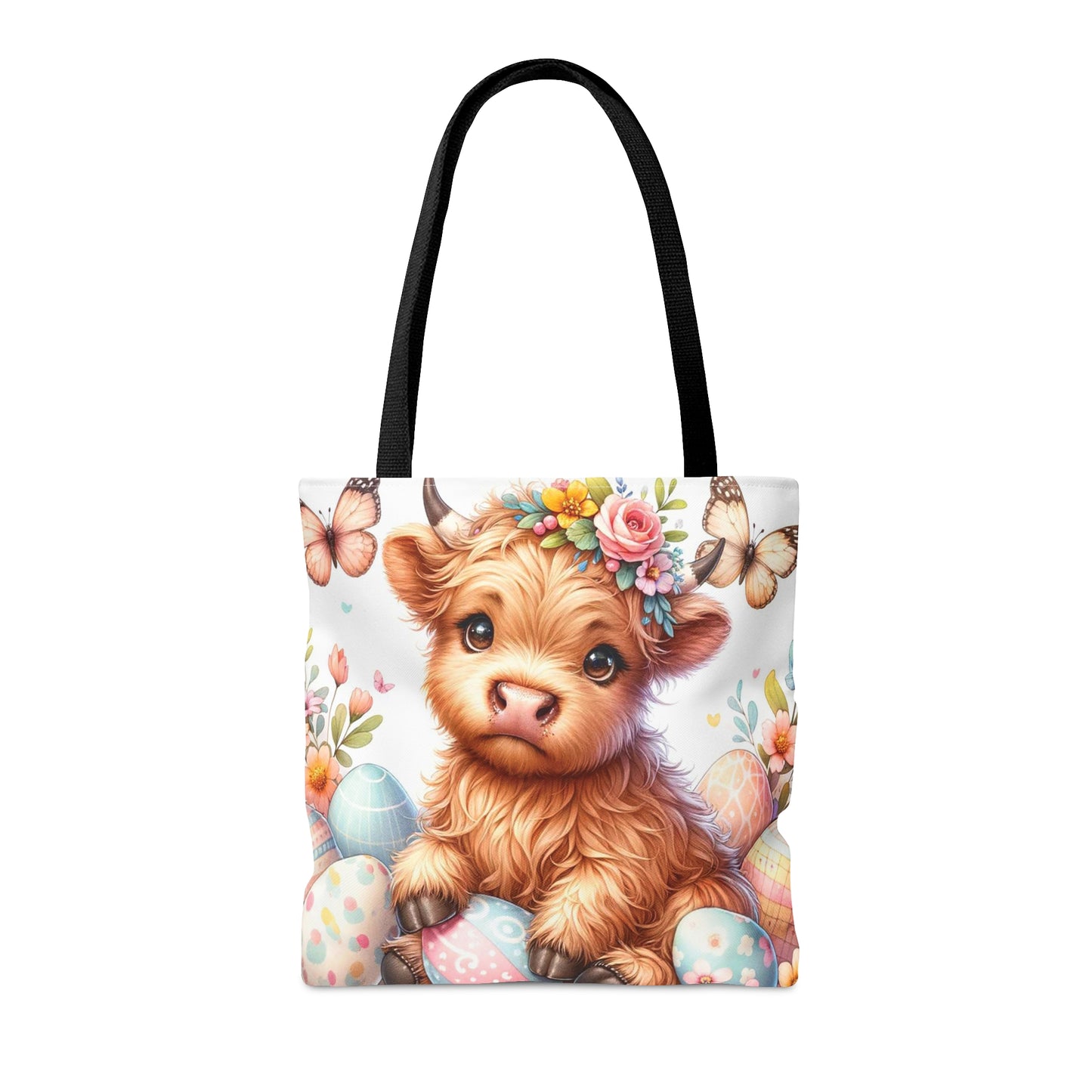 Tote Bag, Easter, Highland Cow, Personalised/Non-Personalised Tote bag