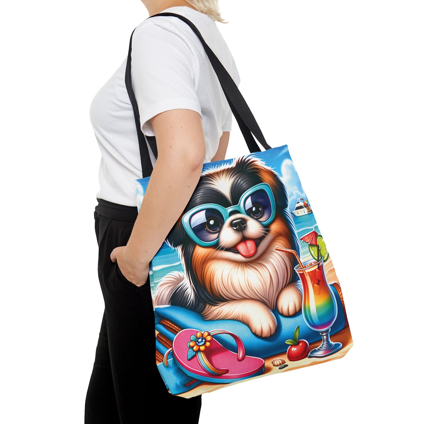 Tote Bag, Dog on Beach, Pekinese, Tote bag,  awd-1230