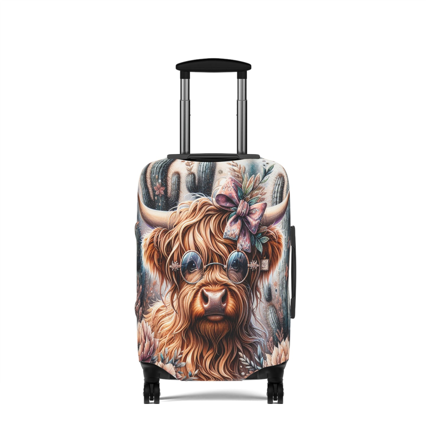 Luggage Cover, Highland Cow, Cactus, awd-1420