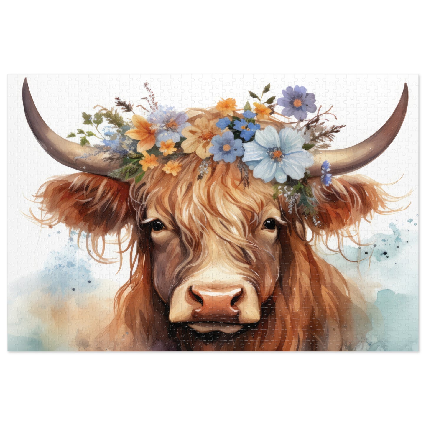 Jigsaw Puzzle, Highland Cow, Personalised/Non-Personalised (30, 110, 252, 500,1000-Piece)