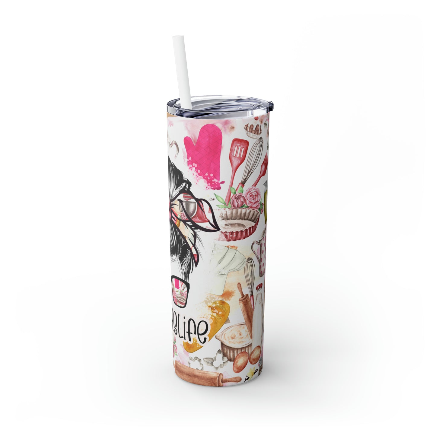 Skinny Tumbler with Straw, 20oz, Baker