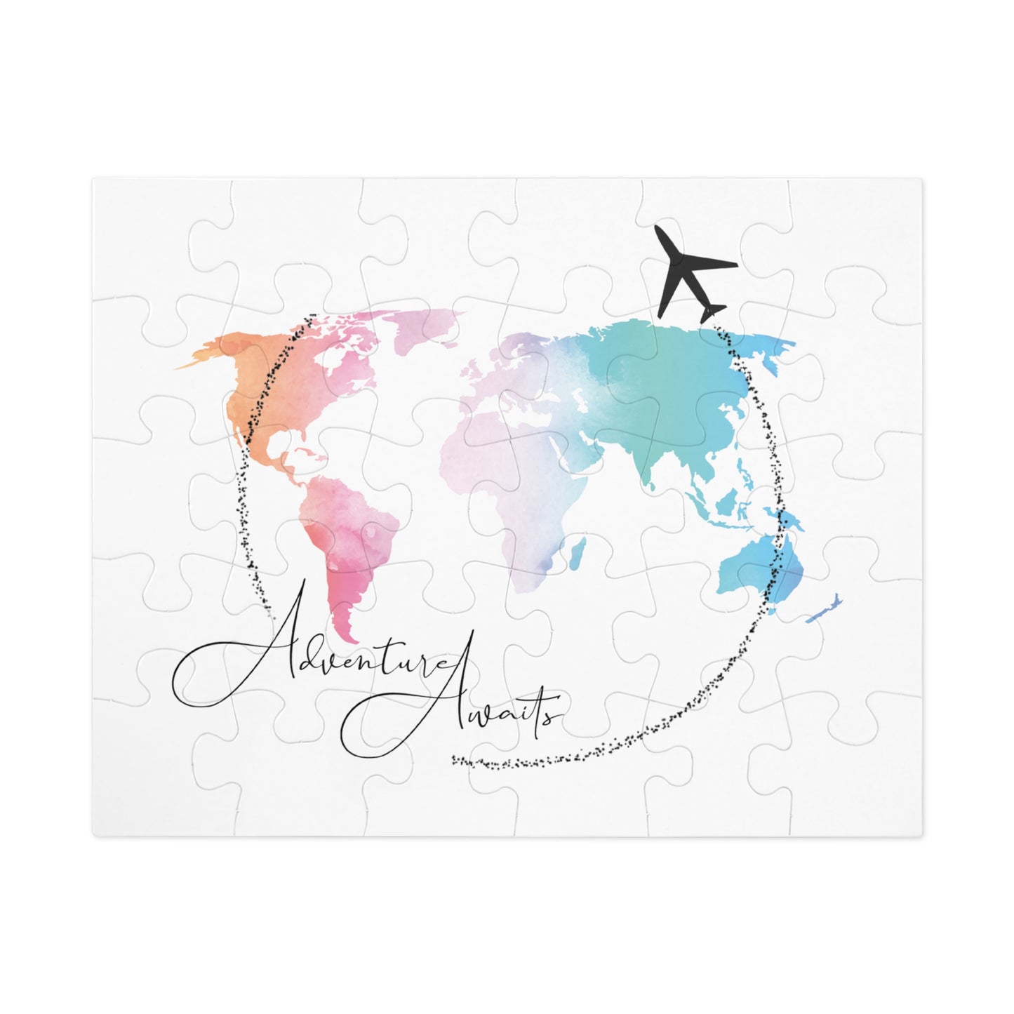 Jigsaw Puzzle, Travel, Adventure Awaits, Personalised/Non-Personalised (30, 110, 252, 500,1000-Piece)