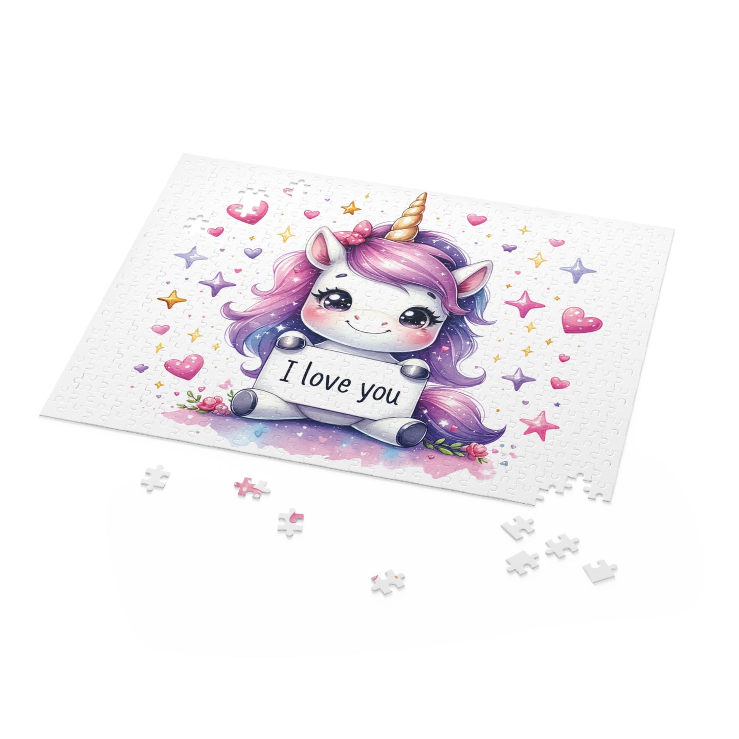 Personalised/Non-Personalised Puzzle, Unicorn (120, 252, 500-Piece)