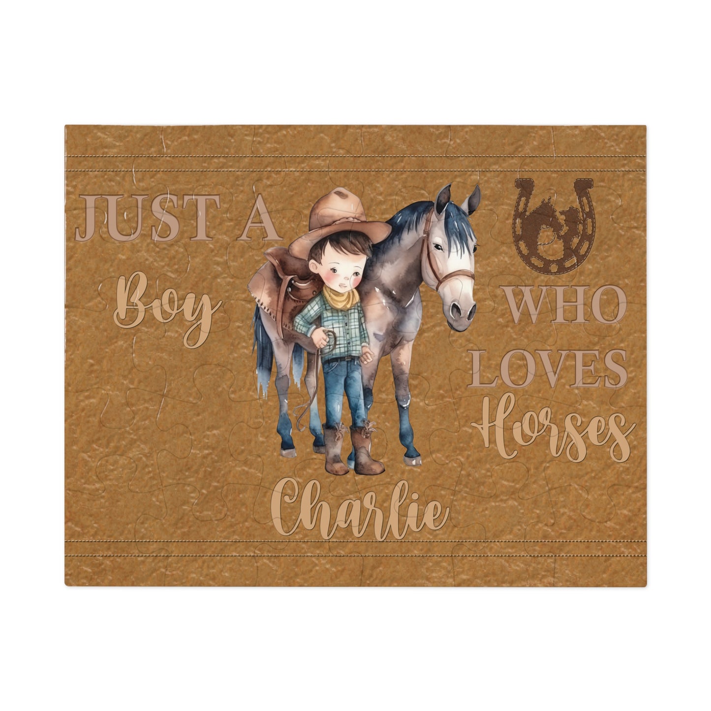 Jigsaw Puzzle, Western, Just aBoy Who Loves Horses, Personalised/Non-Personalised (30, 110, 252, 500,1000-Piece)