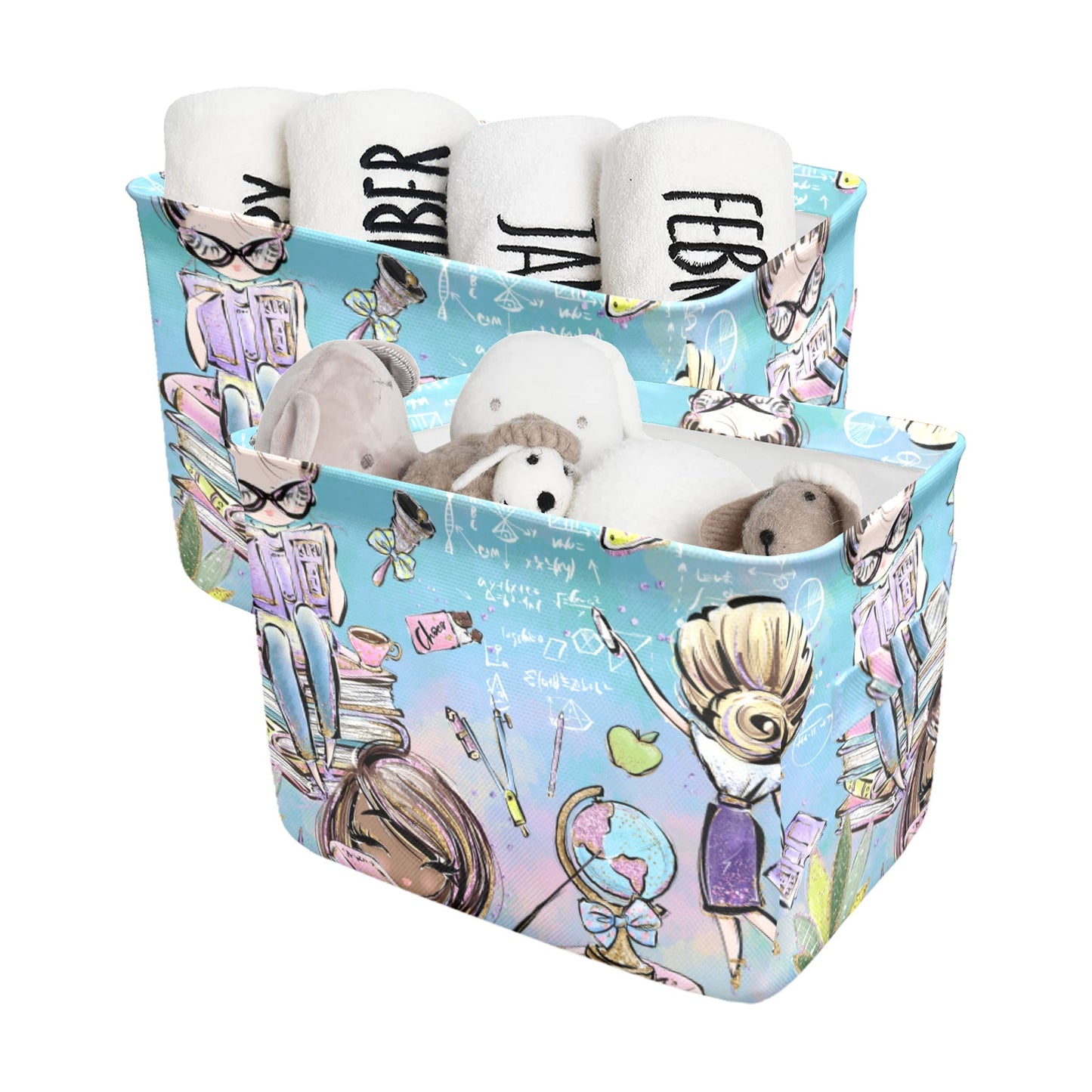 Teacher Blue Fabric Storage Basket