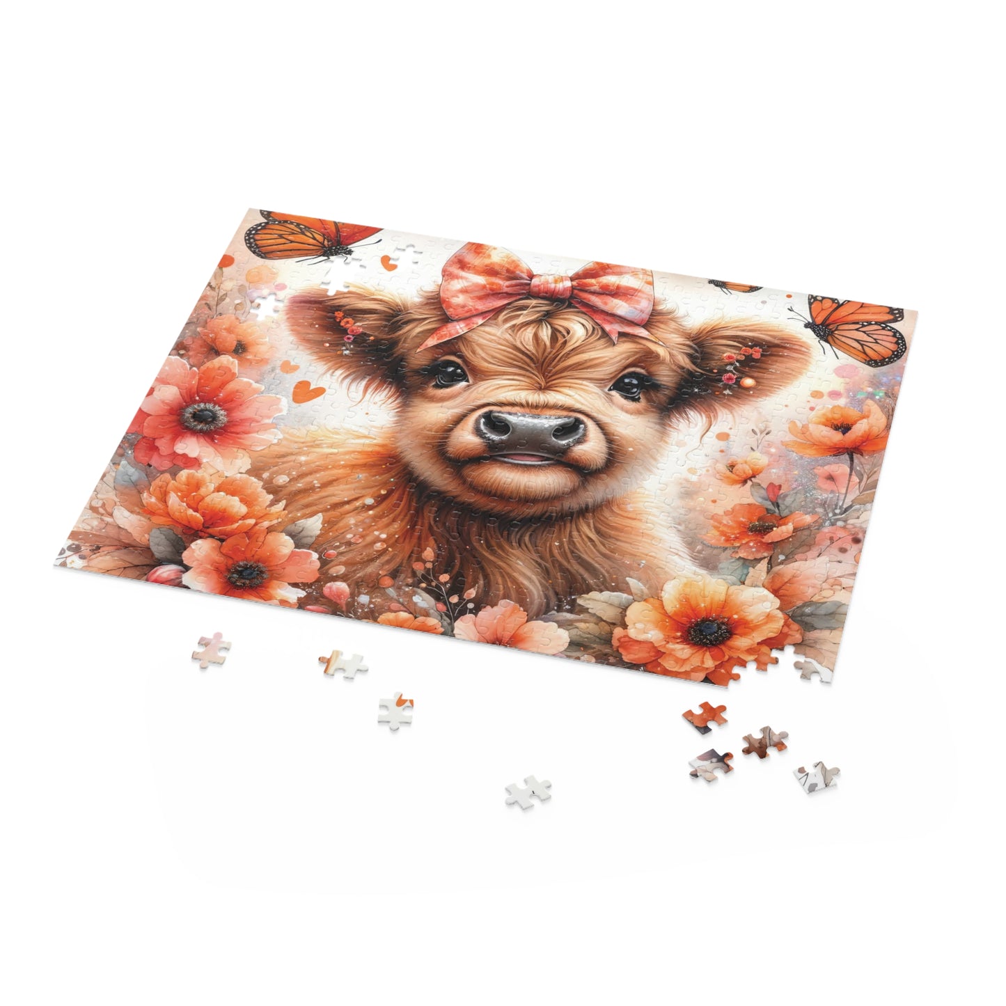 Personalised/Non-Personalised Puzzle, Highland Cow (120, 252, 500-Piece)