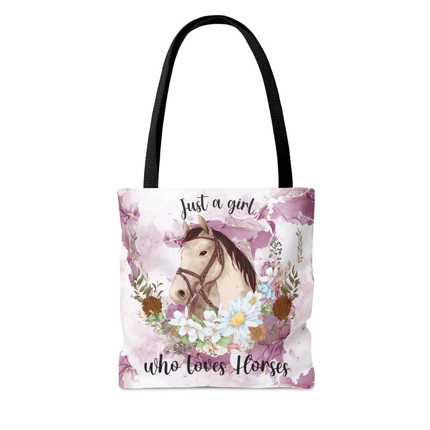 Tote Bag, Just a Girl Who Loves Horses, Personalised/Non-Personalised Tote bag