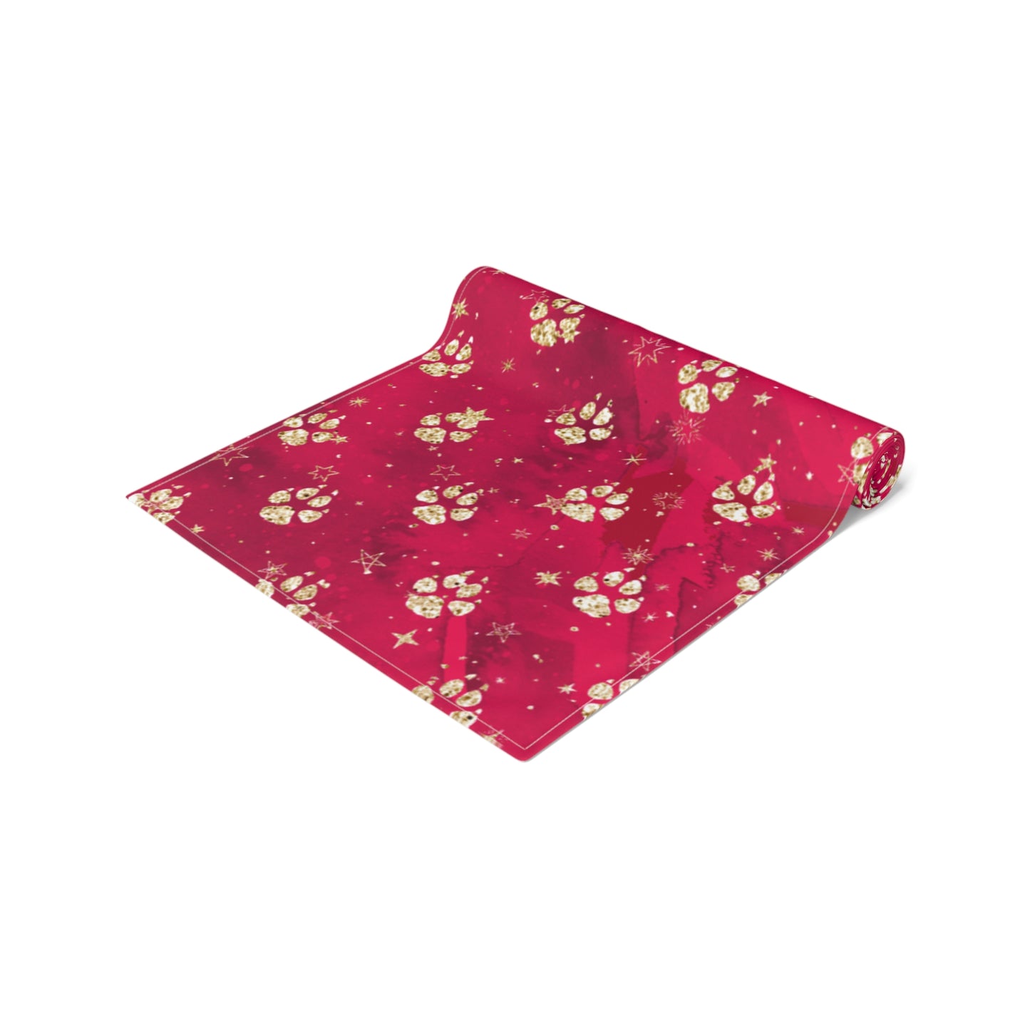 Doggie Paws Christmas Table Runner, Cotton Twill and Poly Available