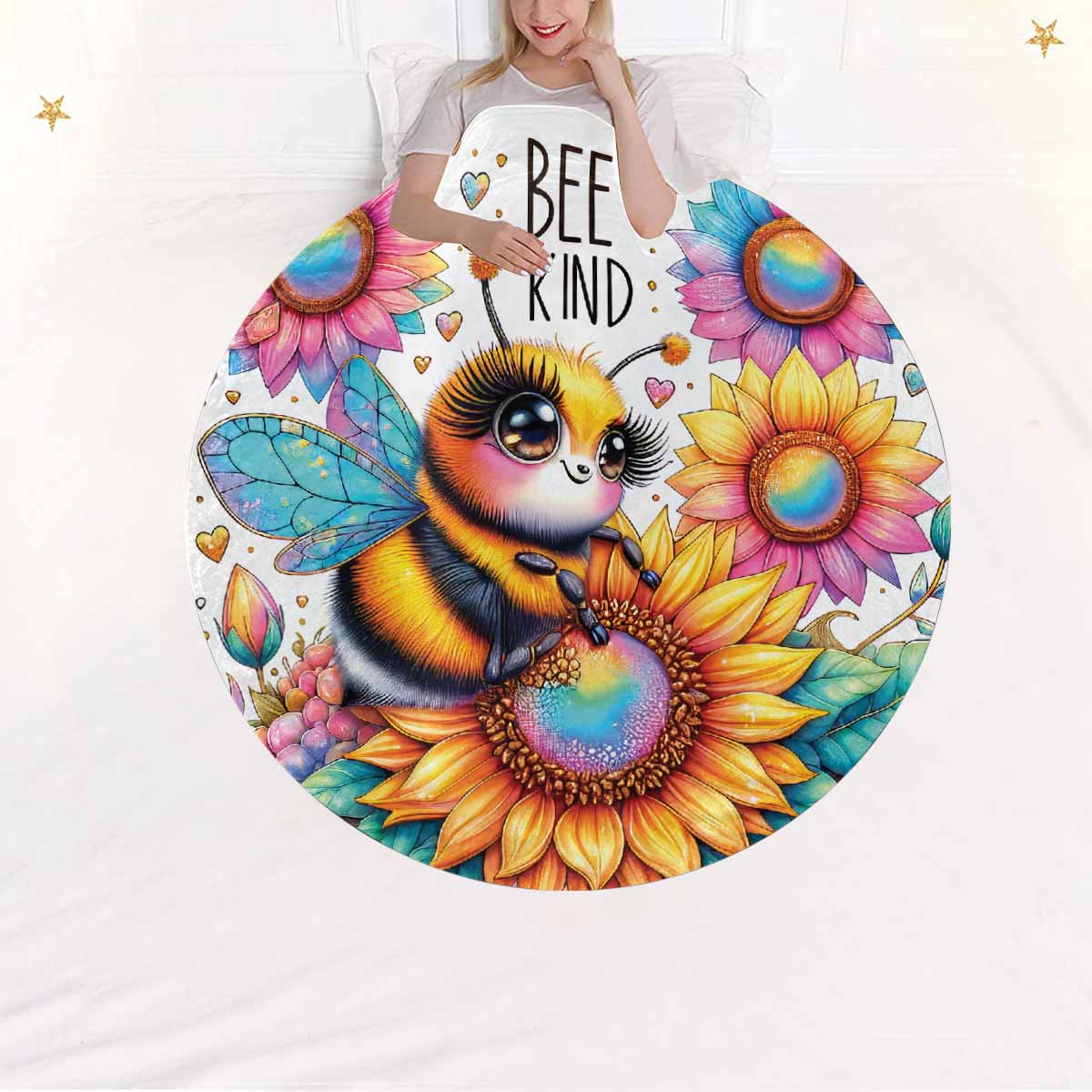 Be Kind Awd3510115  Circular Micro Fleece Blanket 60"