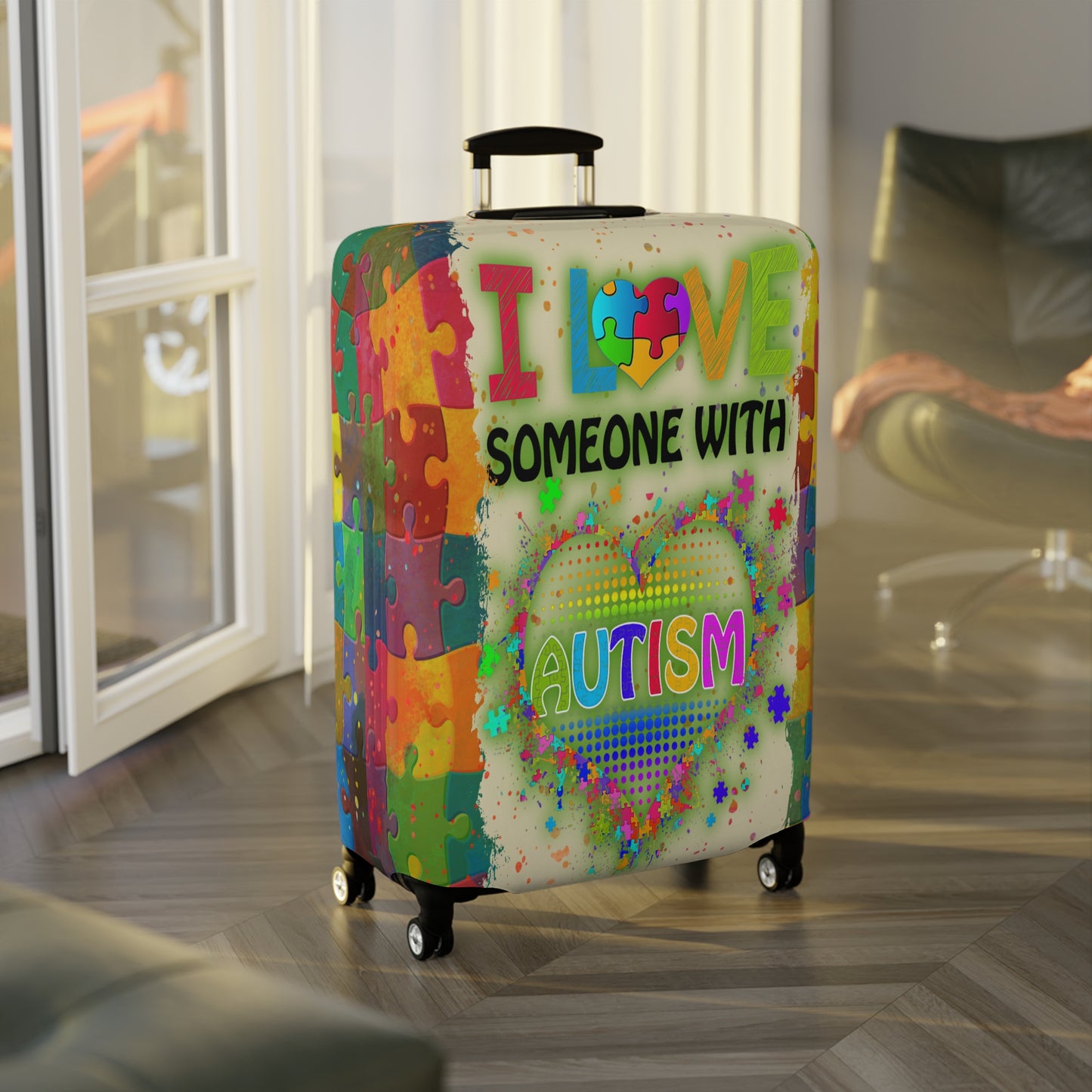 Luggage Cover, I Love someone with Autism, awd-1459b