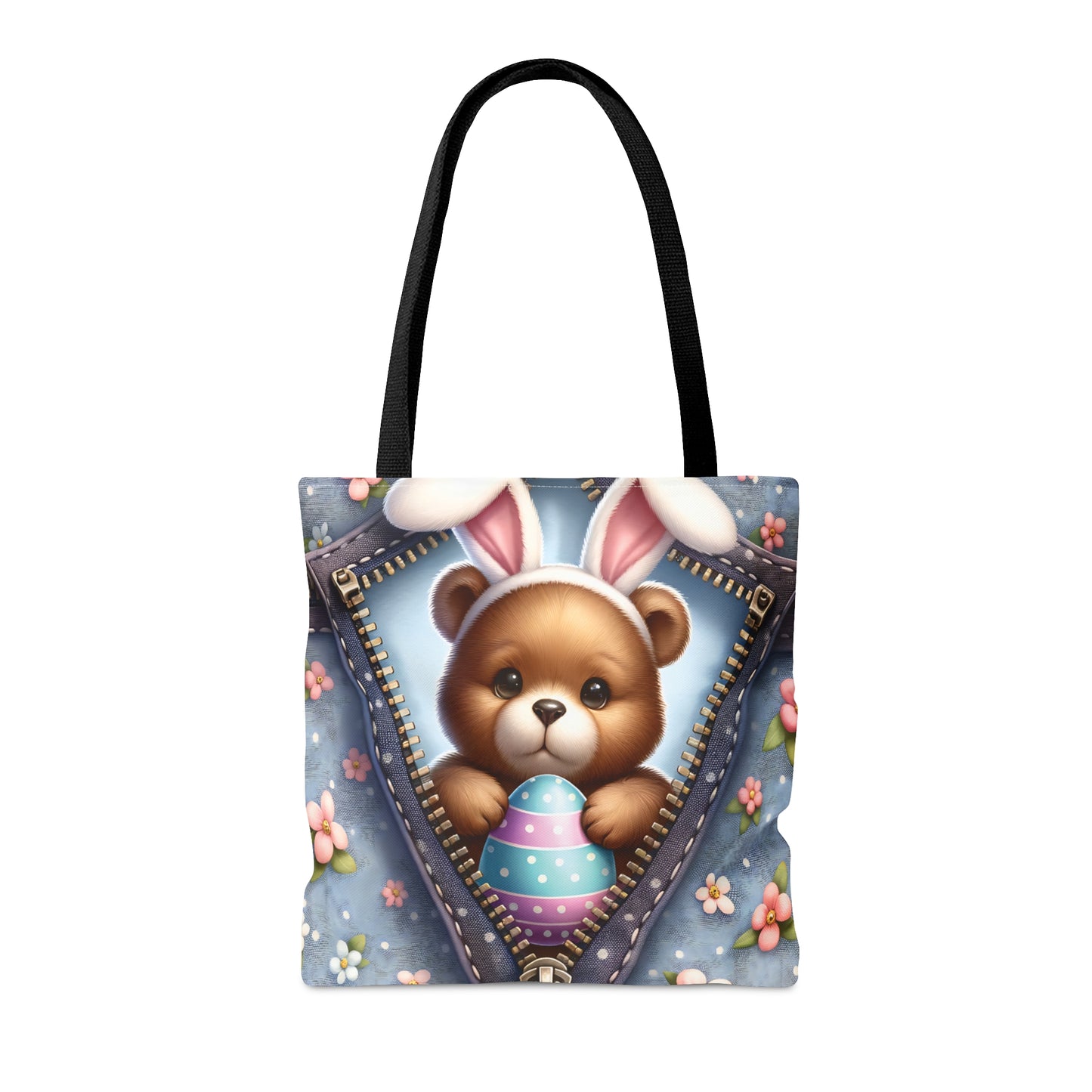 Tote Bag, Easter, Cute Bear with Bunny Ears, Personalised/Non-Personalised Tote bag